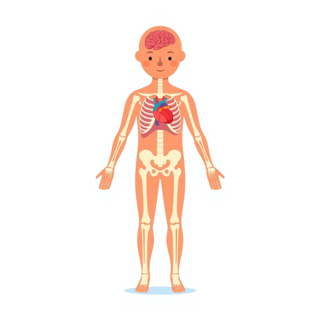 Amazing facts about the human body for beginners with colorful educational illustration