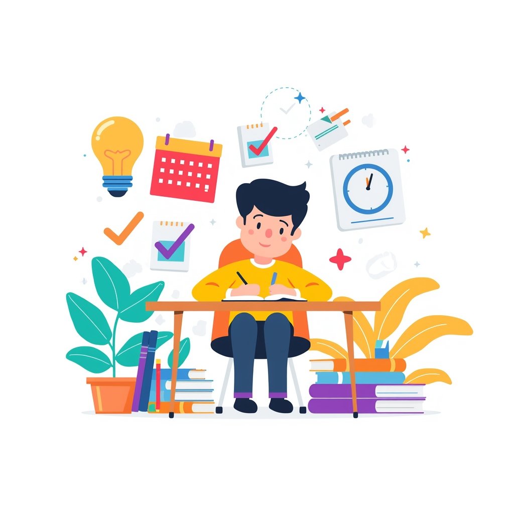 Top 10 study habits for students simple illustration for beginners